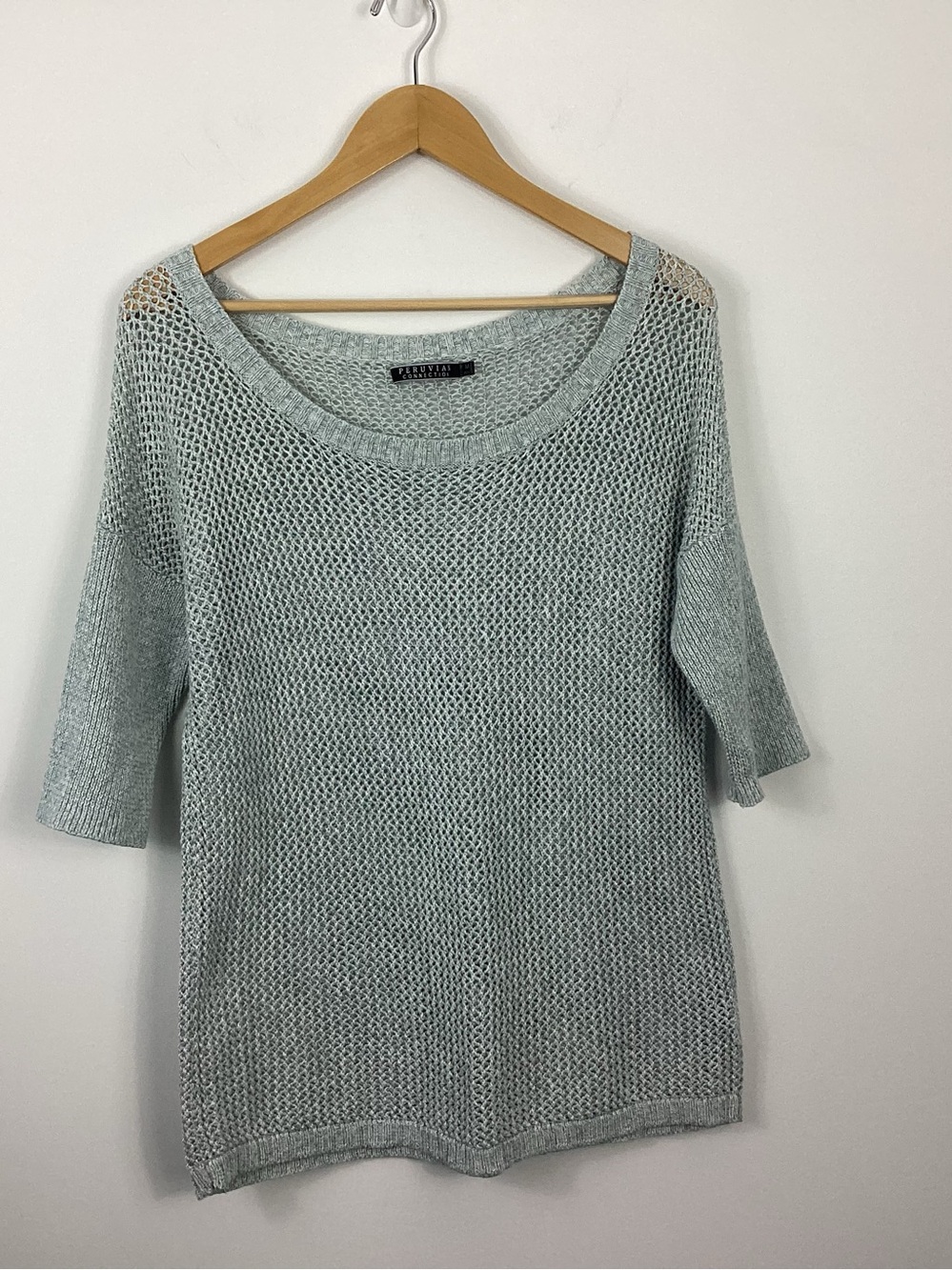Peruvian Connection Pima Cotton Open Knit Sweater Size Medium
